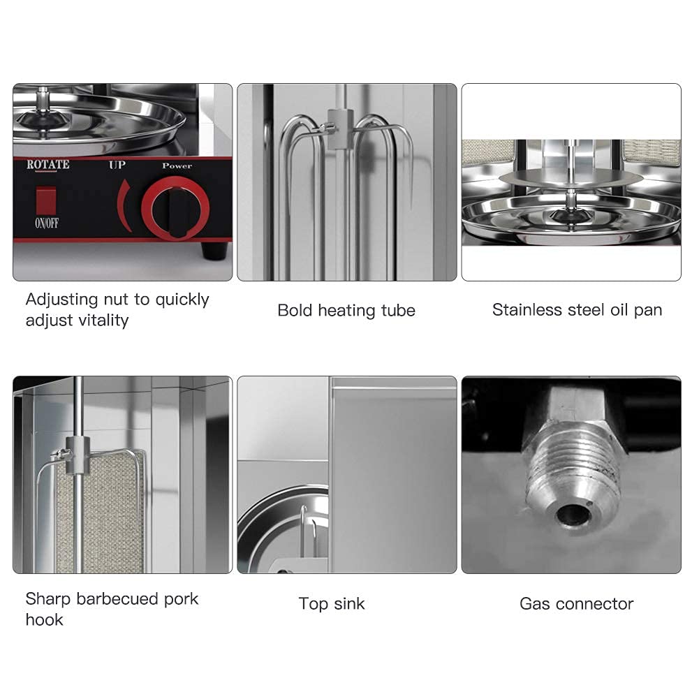 Amazon | 電気ドネル ケバブ マシン ジャイロ グリル 垂直ブロイラー